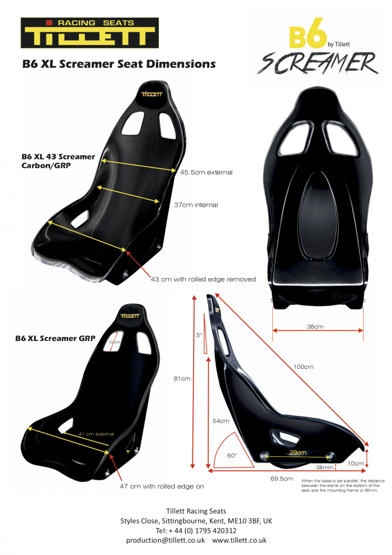 B6 XL Screamer Dimensions