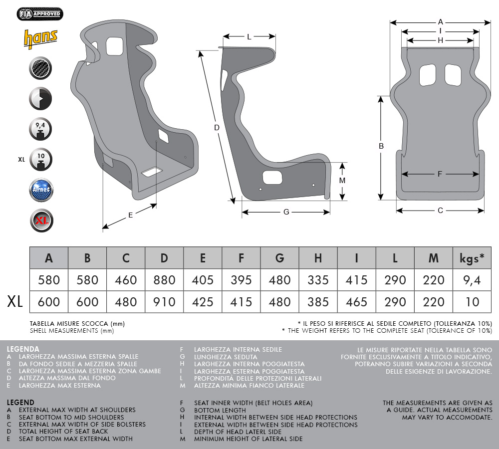 MOMO Daytona Evo dimensions