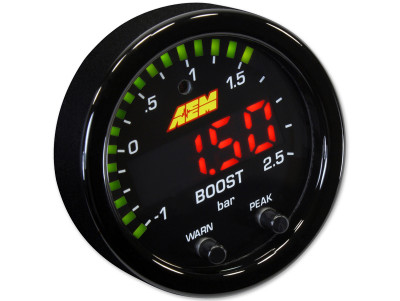 AEM X-Series Boost Pressure Gauge in BAR mode