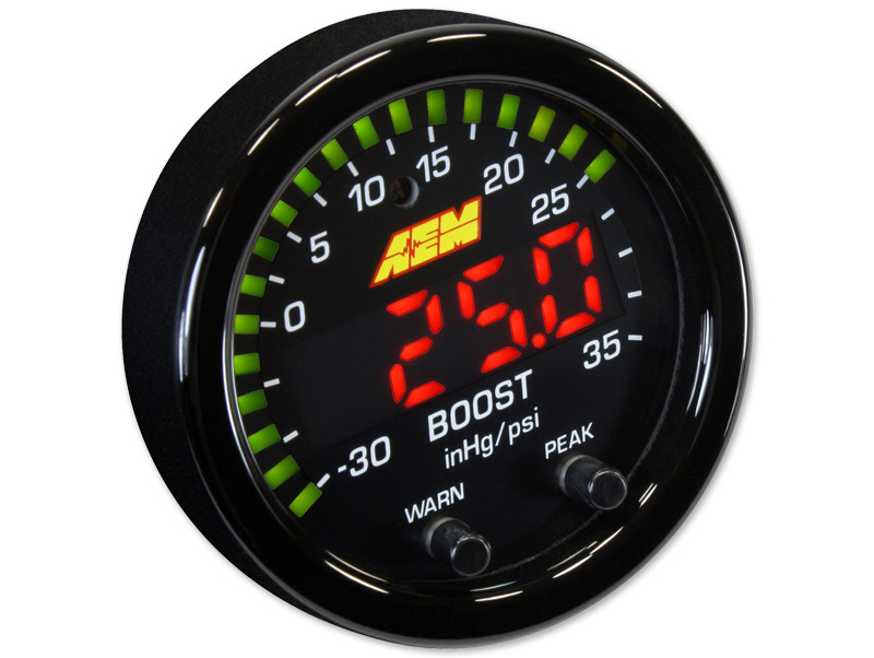 AEM X-Series Boost Pressure Gauge in PSI mode