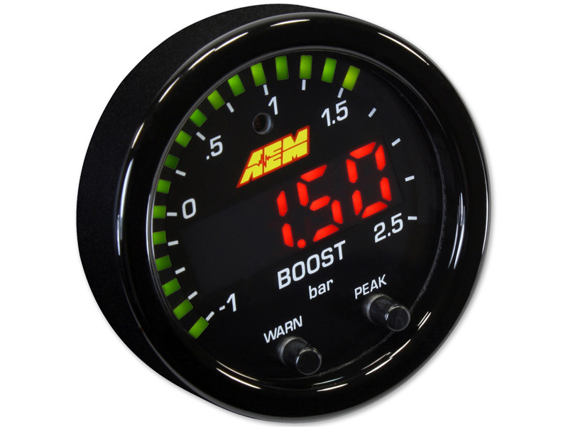 AEM X-Series Boost Pressure Gauge in BAR mode